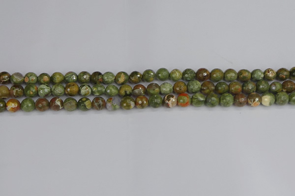 CRH526 15.5 inches 4mm faceted round rhyolite beads wholesale