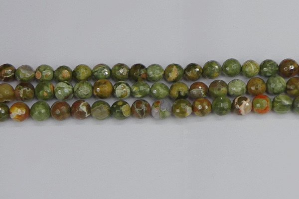 CRH529 15.5 inches 10mm faceted round rhyolite beads wholesale
