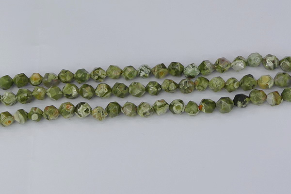 CRH535 15.5 inches 6mm faceted nuggets rhyolite gemstone beads