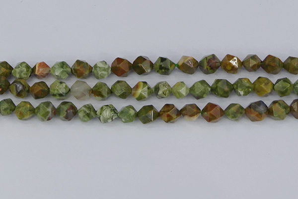 CRH543 15.5 inches 10mm faceted nuggets rhyolite beads wholesale