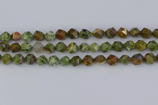 CRH544 15.5 inches 12mm faceted nuggets rhyolite beads wholesale