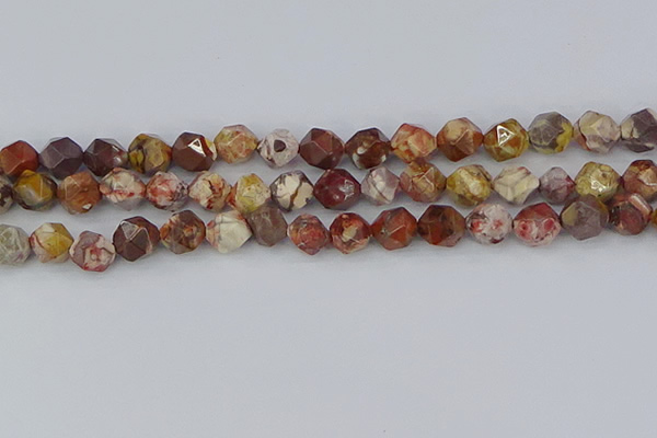 CRH549 15.5 inches 10mm faceted nuggets rhyolite gemstone beads