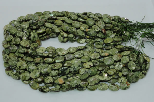 CRH89 15.5 inches 10*14mm faceted oval rhyolite beads wholesale