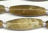 CRI167 15 inches 9*30mm rice chrysanthemum agate beads