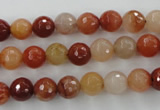 CRJ252 15.5 inches 8mm faceted round red jade gemstone beads