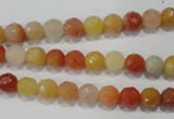 CRJ401 15.5 inches 6mm faceted round red & yellow jade beads