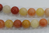 CRJ414 15.5 inches 10mm round red & yellow jade beads wholesale