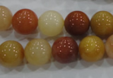 CRJ416 15.5 inches 14mm round red & yellow jade beads wholesale