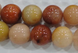 CRJ417 15.5 inches 16mm round red & yellow jade beads wholesale