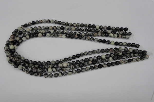 CRO10 15.5 inches 6mm round black water jasper beads wholesale