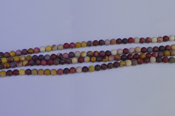 CRO1000 15.5 inches 4mm round matte mookaite gemstone beads