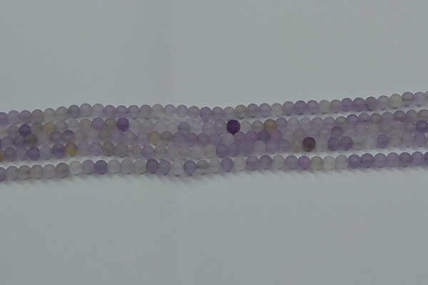 CRO1010 15.5 inches 4mm round matte amethyst gemstone beads