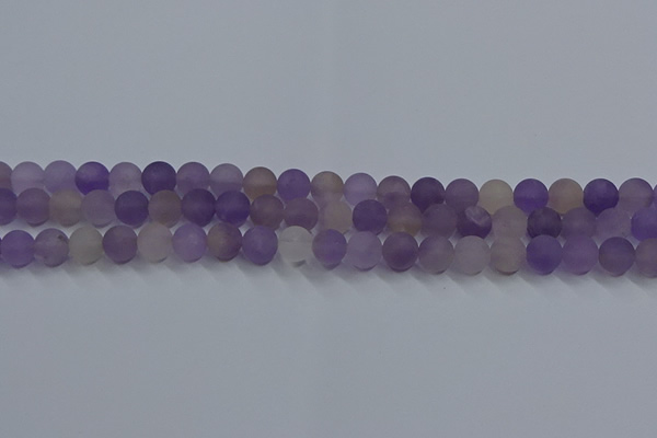 CRO1012 15.5 inches 8mm round matte amethyst gemstone beads