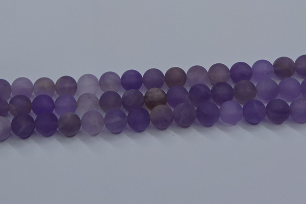CRO1014 15.5 inches 12mm round matte amethyst gemstone beads