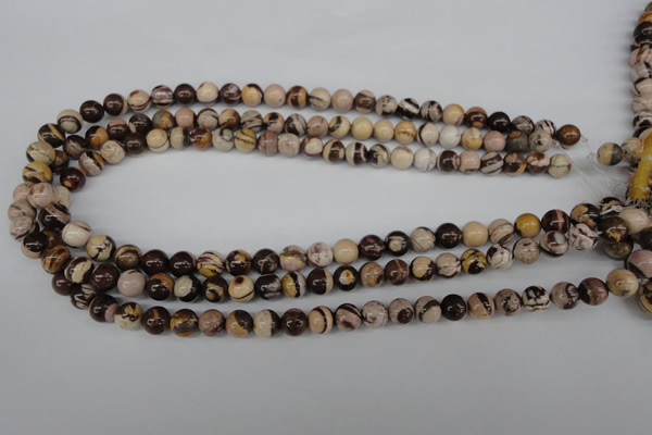 CRO102 15.5 inches 8mm round zebra jasper beads wholesale