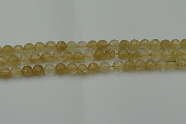 CRO1032 15.5 inches 8mm faceted round yellow watermelon quartz beads