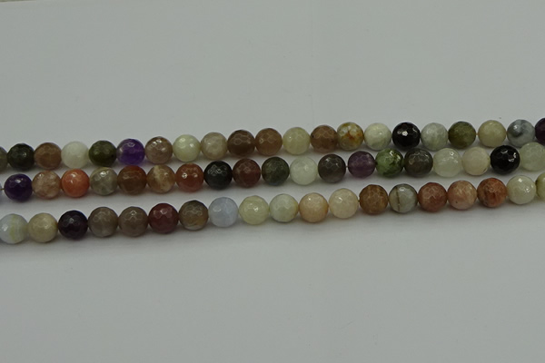 CRO1042 15.5 inches 8mm faceted round mixed gemstone beads