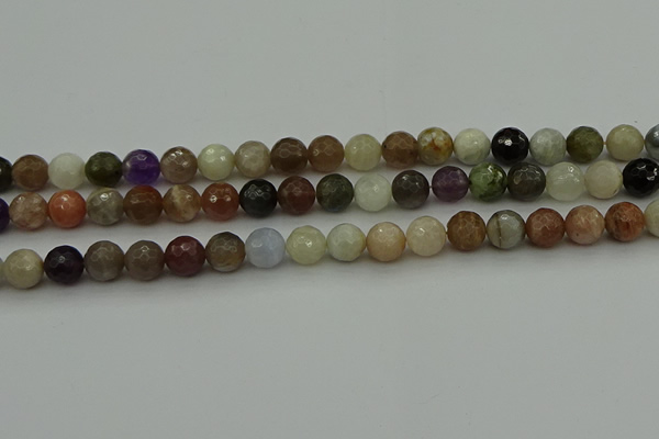 CRO1043 15.5 inches 10mm faceted round mixed gemstone beads