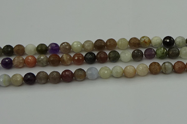 CRO1044 15.5 inches 12mm faceted round mixed gemstone beads