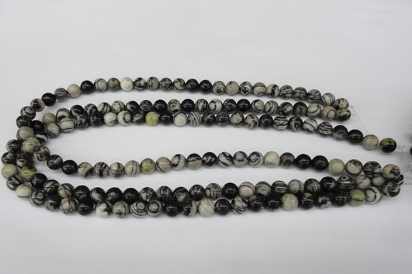 CRO105 15.5 inches 8mm round black water jasper beads wholesale