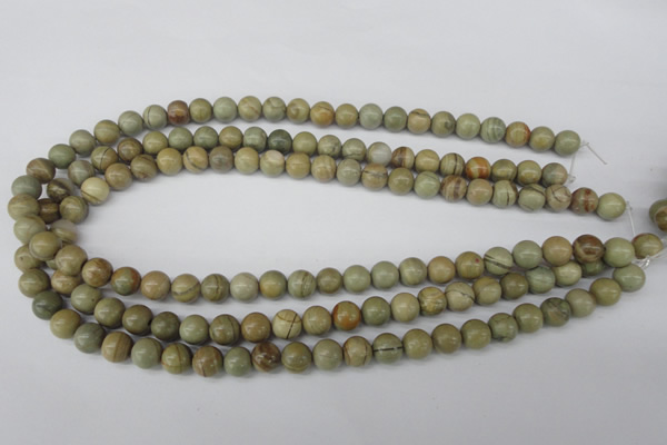 CRO106 15.5 inches 8mm round silver leaf jasper beads wholesale