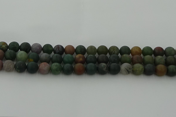 CRO1083 15.5 inches 10mm round matte Indian agate beads wholesale