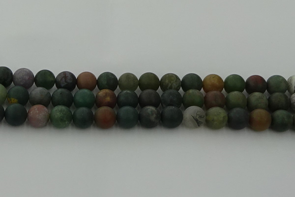 CRO1084 15.5 inches 12mm round matte Indian agate beads wholesale