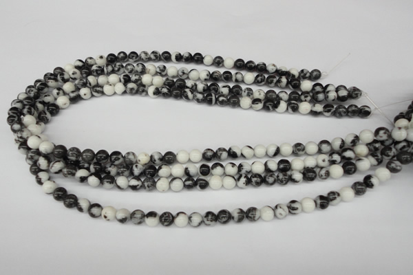 CRO11 15.5 inches 6mm round black & white jasper beads wholesale