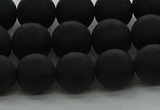 CRO1133 15.5 inches 10mm round matte black agate gemstone beads