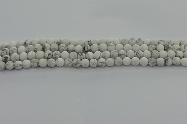 CRO1141 15.5 inches 6mm round matte white howlite beads