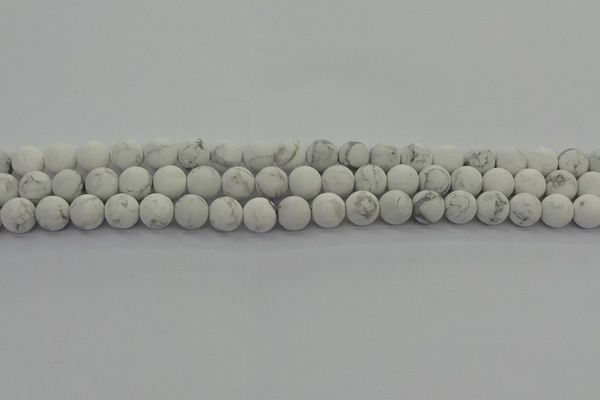 CRO1142 15.5 inches 8mm round matte white howlite beads