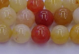 CRO1163 15.5 inches 10mm round golden silk jade beads wholesale