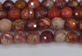 CRO1189 15.5 inches 6mm faceted round red porcelain beads