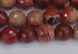 CRO1191 15.5 inches 10mm faceted round red porcelain beads