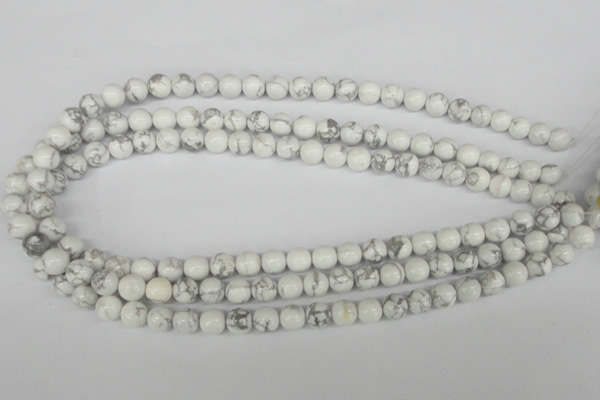 CRO132 15.5 inches 8mm round white howlite turquoise beads wholesale
