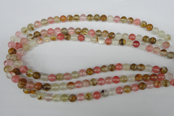 CRO158 15.5 inches 8mm round volcano cherry quartz beads wholesale