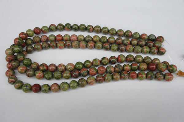 CRO242 15.5 inches 10mm round unakite gemstone beads wholesale