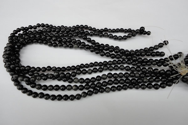 CRO32 15.5 inches 6mm round black obsidian gemstone beads wholesale