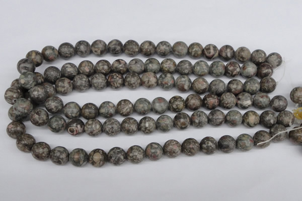 CRO325 15.5 inches 12mm round Chinese leopard skin jasper beads wholesale