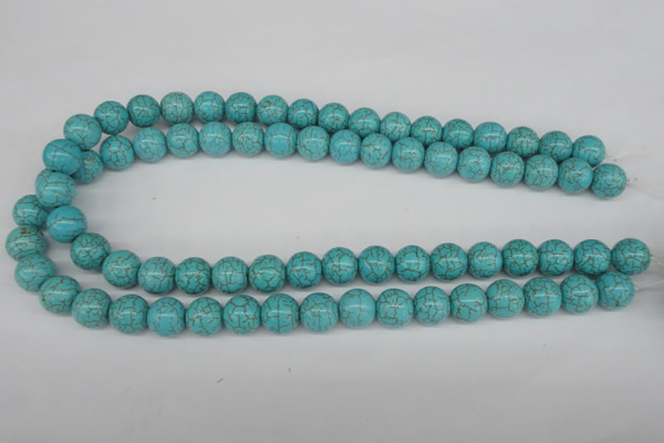 CRO365 15.5 inches 12mm round synthetic turquoise beads wholesale