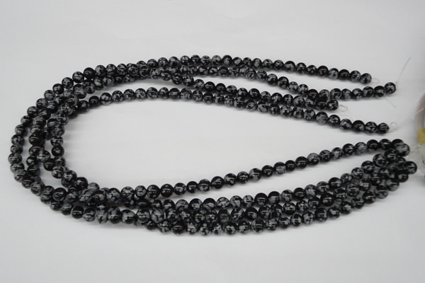 CRO39 15.5 inches 6mm round snowflake obsidian beads wholesale