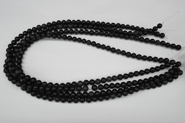 CRO43 15.5 inches 6mm round black stone beads wholesale