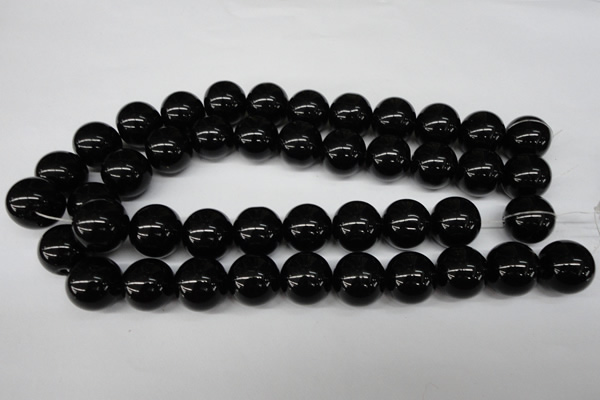 CRO482 15.5 inches 18mm round black agate beads wholesale