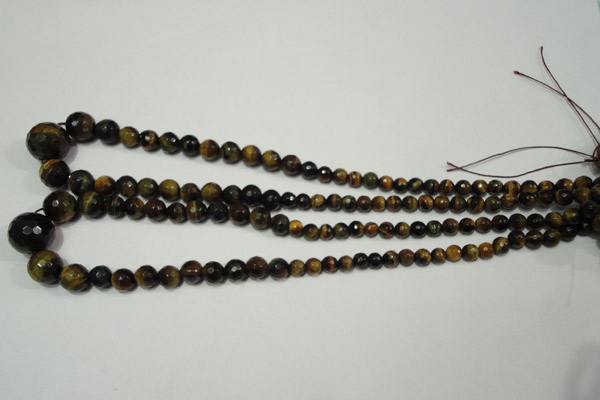 CRO709 15.5 inches 6mm – 16mm faceted round yellow tiger eye beads