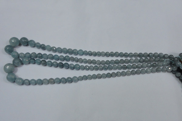 CRO716 15.5 inches 6mm – 14mm faceted round candy jade beads
