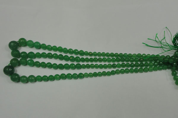 CRO717 15.5 inches 6mm – 14mm faceted round candy jade beads