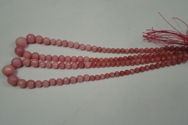 CRO719 15.5 inches 6mm – 14mm faceted round candy jade beads