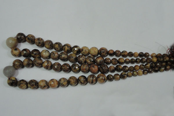 CRO725 15.5 inches 6mm – 14mm faceted round snake dragon jade beads