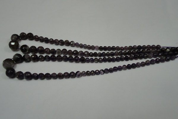 CRO739 15.5 inches 6mm – 14mm faceted round amethyst beads