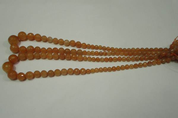 CRO740 15.5 inches 6mm – 14mm faceted round red aventurine beads
